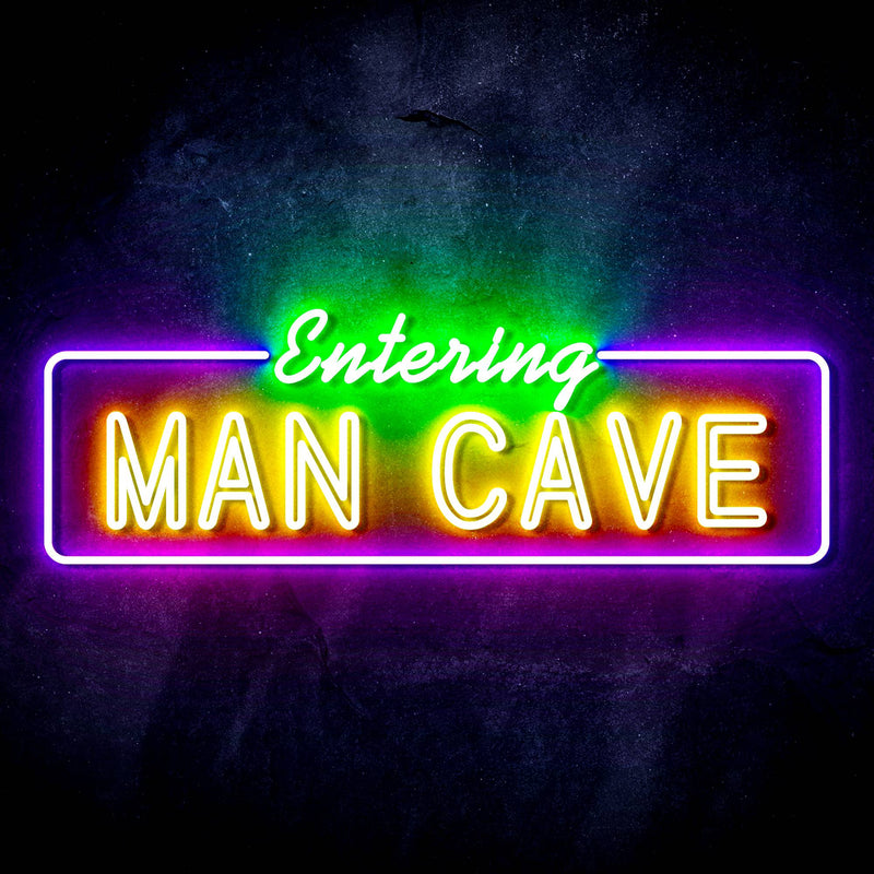 Entering Man Cave Ultra-Bright LED Sign with Remote (Neon-Style, LED Technology) - LED Gift Works