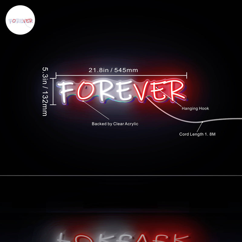 Forever (Over) Ultra-Bright LED Sign with Remote (Neon-Style, LED Technology) - LED Gift Works