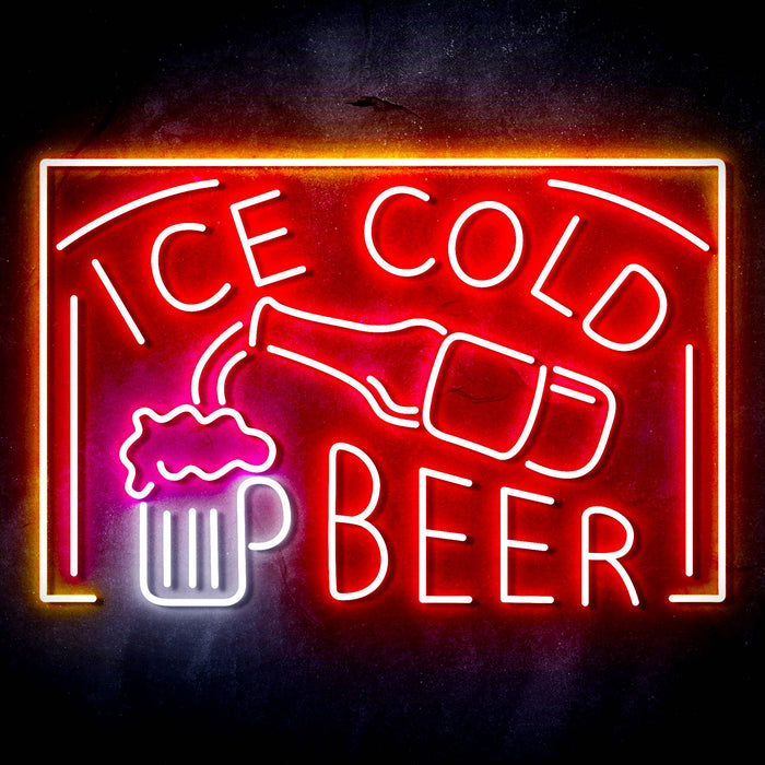 Ice Cold Beer Ultra-Bright LED Sign with Remote (Neon-Style, LED Technology) - Way Up Gifts
