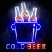 Cold Beer Ultra-Bright LED Sign with Remote (Neon-Style, LED Technology) - Way Up Gifts