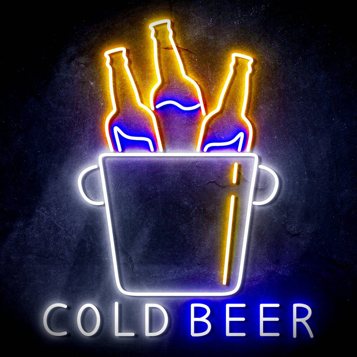 Cold Beer Ultra-Bright LED Sign with Remote (Neon-Style, LED Technology) - Way Up Gifts