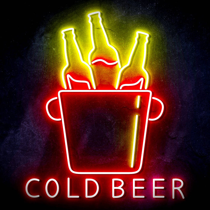 Cold Beer Ultra-Bright LED Sign with Remote (Neon-Style, LED Technology) - Way Up Gifts
