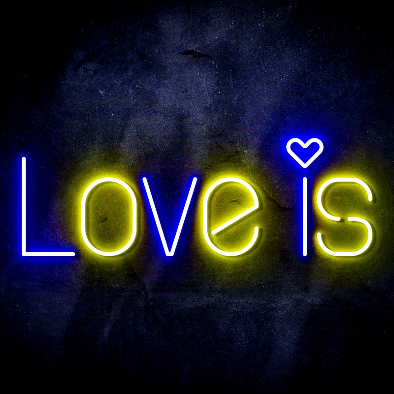 Love Is with Heart Ultra-Bright LED Sign with Remote (Neon-Style, LED Technology) - LED Gift Works