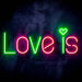 Love Is with Heart Ultra-Bright LED Sign with Remote (Neon-Style, LED Technology) - Way Up Gifts