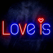 Love Is with Heart Ultra-Bright LED Sign with Remote (Neon-Style, LED Technology) - LED Gift Works
