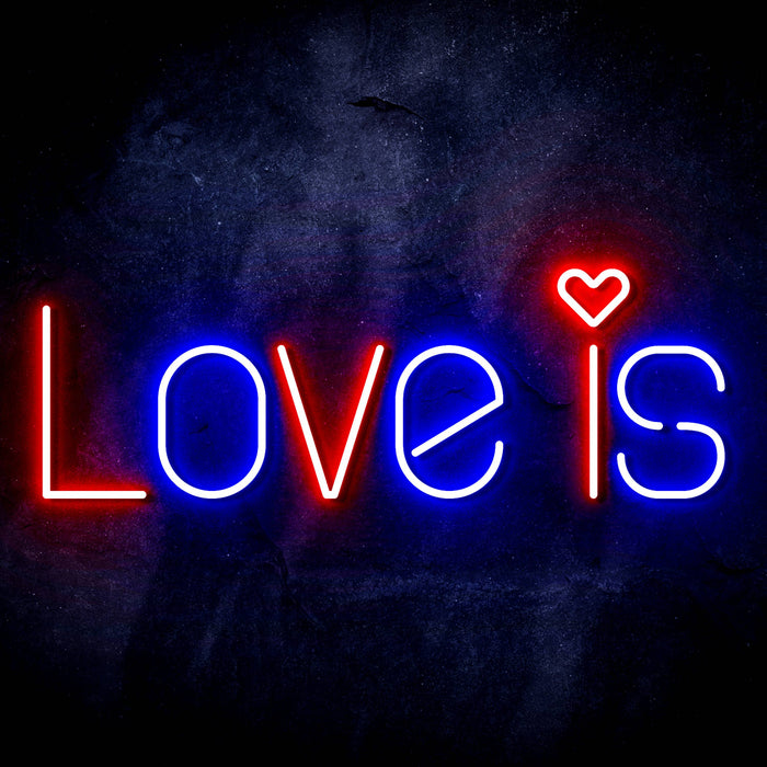 Love Is with Heart Ultra-Bright LED Sign with Remote (Neon-Style, LED Technology) - Way Up Gifts
