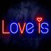 Love Is with Heart Ultra-Bright LED Sign with Remote (Neon-Style, LED Technology) - Way Up Gifts
