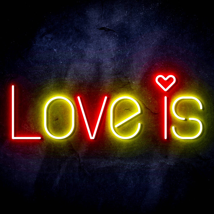 Love Is with Heart Ultra-Bright LED Sign with Remote (Neon-Style, LED Technology) - Way Up Gifts