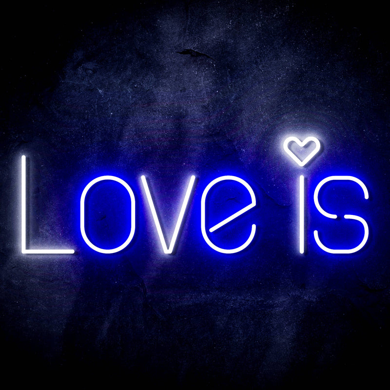 Love Is with Heart Ultra-Bright LED Sign with Remote (Neon-Style, LED Technology) - LED Gift Works