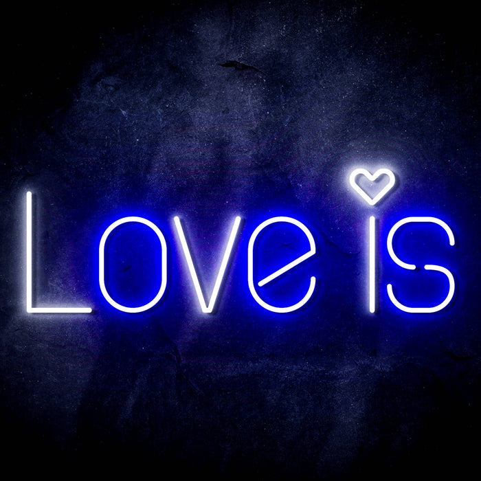 Love Is with Heart Ultra-Bright LED Sign with Remote (Neon-Style, LED Technology) - Way Up Gifts