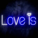 Love Is with Heart Ultra-Bright LED Sign with Remote (Neon-Style, LED Technology) - Way Up Gifts