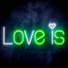 Love Is with Heart Ultra-Bright LED Sign with Remote (Neon-Style, LED Technology) - Way Up Gifts