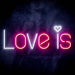 Love Is with Heart Ultra-Bright LED Sign with Remote (Neon-Style, LED Technology) - Way Up Gifts