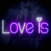 Love Is with Heart Ultra-Bright LED Sign with Remote (Neon-Style, LED Technology) - Way Up Gifts