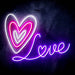 Love with Three Hearts Ultra-Bright LED Sign with Remote (Neon-Style, LED Technology) - Way Up Gifts