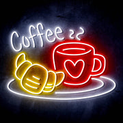 Coffee with Pastry Ultra-Bright LED Sign with Remote (Neon-Style, LED Technology) - LED Gift Works