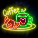 Coffee with Pastry Ultra-Bright LED Sign with Remote (Neon-Style, LED Technology) - Way Up Gifts