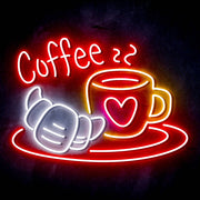 Coffee with Pastry Ultra-Bright LED Sign with Remote (Neon-Style, LED Technology) - LED Gift Works