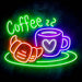 Coffee with Pastry Ultra-Bright LED Sign with Remote (Neon-Style, LED Technology) - Way Up Gifts