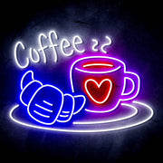 Coffee with Pastry Ultra-Bright LED Sign with Remote (Neon-Style, LED Technology) - LED Gift Works