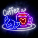 Coffee with Pastry Ultra-Bright LED Sign with Remote (Neon-Style, LED Technology) - Way Up Gifts