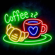 Coffee with Pastry Ultra-Bright LED Sign with Remote (Neon-Style, LED Technology) - LED Gift Works