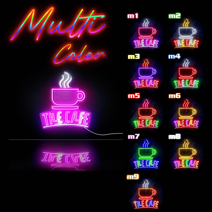 Coffee The Cafe Ultra-Bright LED Sign with Remote (Neon-Style, LED Technology) - Way Up Gifts
