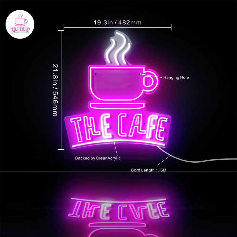 Coffee The Cafe Ultra-Bright LED Sign with Remote (Neon-Style, LED Technology) - LED Gift Works