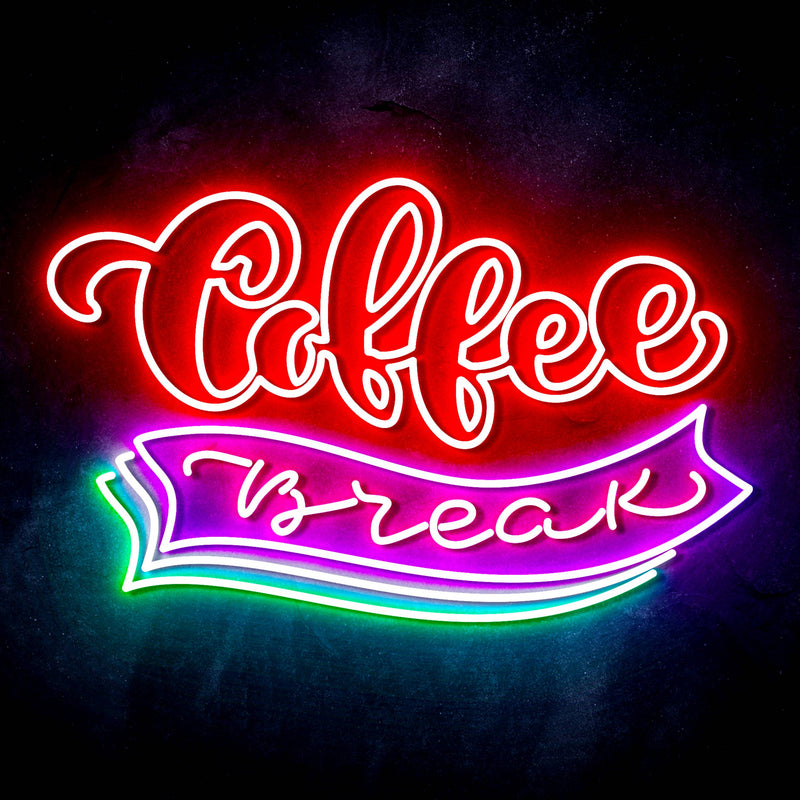 Coffee Break Ultra-Bright LED Sign with Remote (Neon-Style, LED Technology) - LED Gift Works