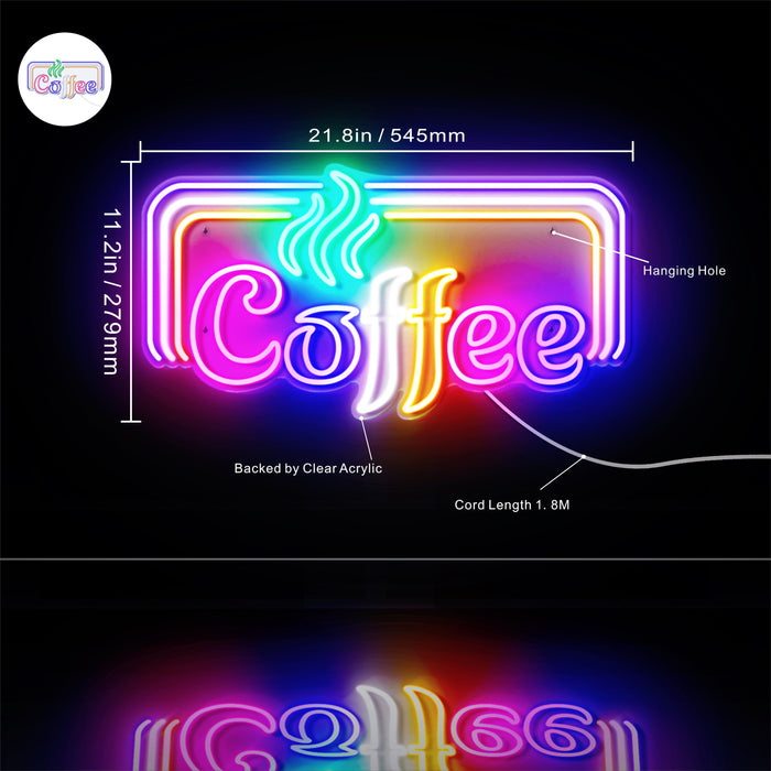 Hot Coffee Ultra-Bright LED Sign with Remote (Neon-Style, LED Technology) - Way Up Gifts