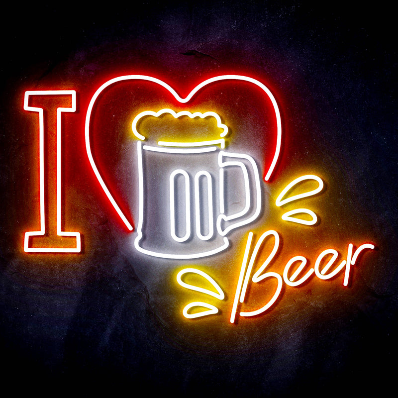 I Love Beer Ultra-Bright LED Sign with Remote (Neon-Style, LED Technology) - LED Gift Works