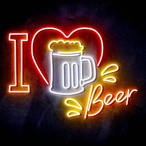 I Love Beer Ultra-Bright LED Sign with Remote (Neon-Style, LED Technology) - Way Up Gifts