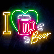 I Love Beer Ultra-Bright LED Sign with Remote (Neon-Style, LED Technology) - LED Gift Works