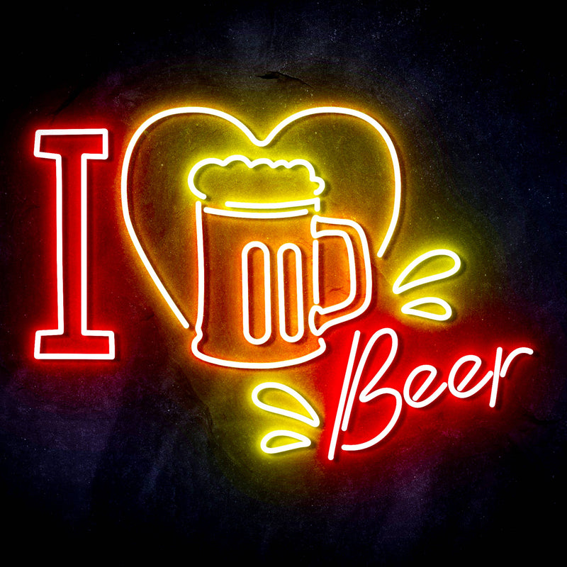 I Love Beer Ultra-Bright LED Sign with Remote (Neon-Style, LED Technology) - LED Gift Works