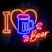 I Love Beer Ultra-Bright LED Sign with Remote (Neon-Style, LED Technology) - Way Up Gifts
