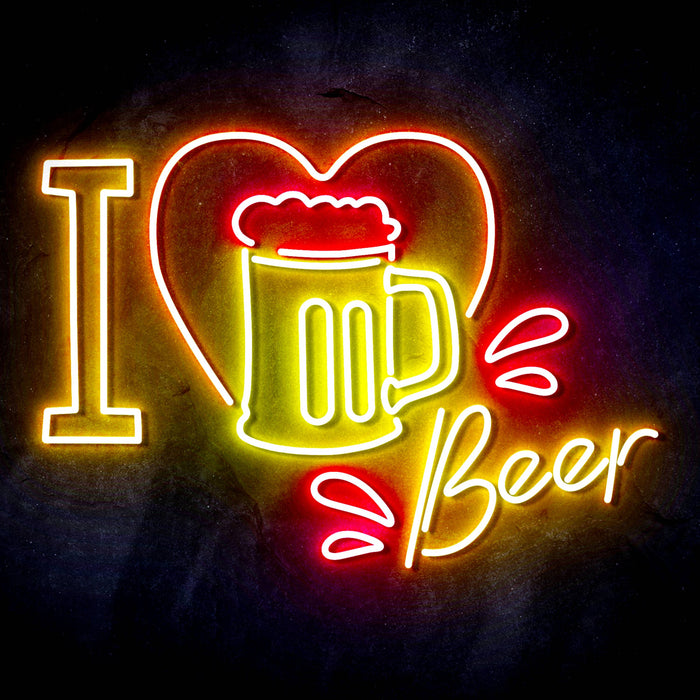 I Love Beer Ultra-Bright LED Sign with Remote (Neon-Style, LED Technology) - Way Up Gifts