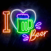 I Love Beer Ultra-Bright LED Sign with Remote (Neon-Style, LED Technology) - LED Gift Works