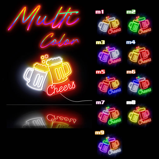 Beer Bar Cheers Ultra-Bright LED Sign with Remote (Neon-Style, LED Technology) - LED Gift Works