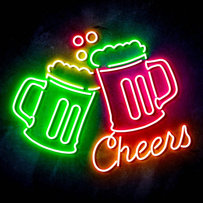 Beer Bar Cheers Ultra-Bright LED Sign with Remote (Neon-Style, LED Technology) - Way Up Gifts