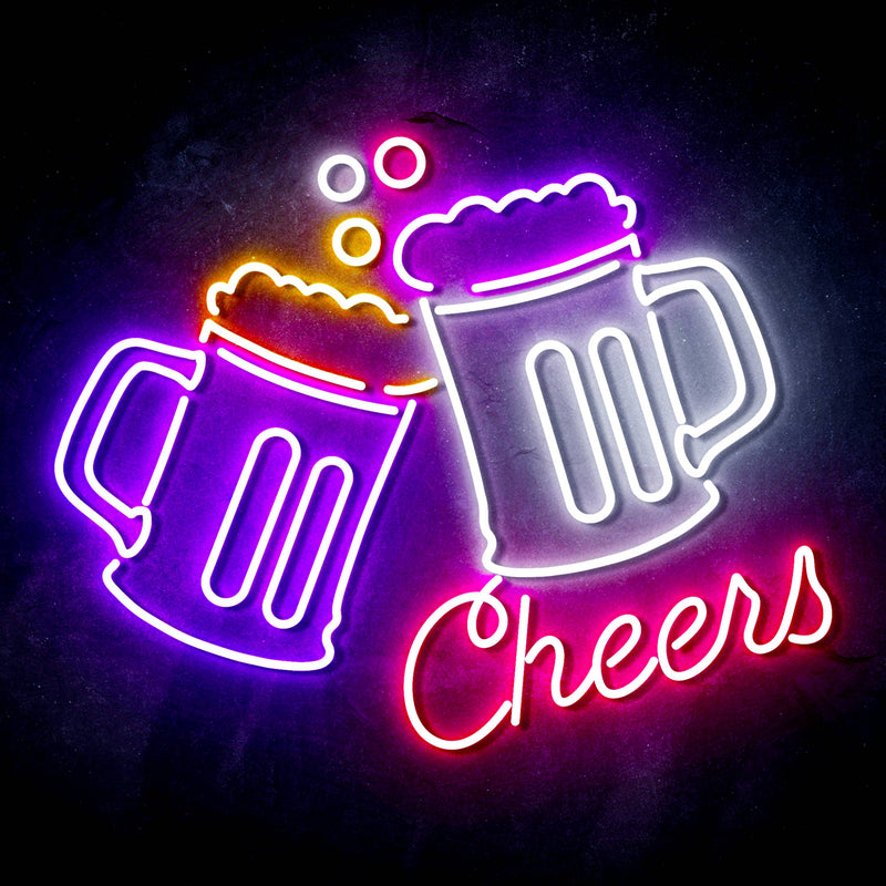 Beer Bar Cheers Ultra-Bright LED Sign with Remote (Neon-Style, LED Technology) - LED Gift Works