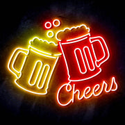 Beer Bar Cheers Ultra-Bright LED Sign with Remote (Neon-Style, LED Technology) - LED Gift Works