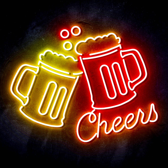Beer Bar Cheers Ultra-Bright LED Sign with Remote (Neon-Style, LED Technology) - Way Up Gifts