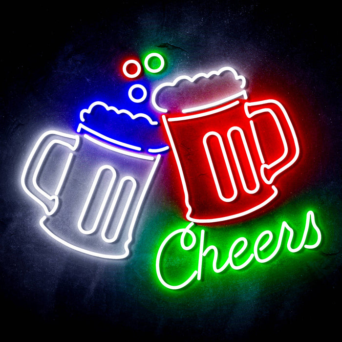 Beer Bar Cheers Ultra-Bright LED Sign with Remote (Neon-Style, LED Technology) - Way Up Gifts