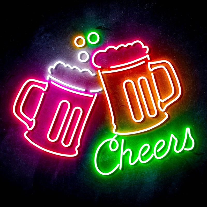 Beer Bar Cheers Ultra-Bright LED Sign with Remote (Neon-Style, LED Technology) - LED Gift Works
