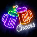 Beer Bar Cheers Ultra-Bright LED Sign with Remote (Neon-Style, LED Technology) - Way Up Gifts