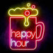 Beer Happy Hour Ultra-Bright LED Sign with Remote (Neon-Style, LED Technology) - Way Up Gifts