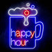 Beer Happy Hour Ultra-Bright LED Sign with Remote (Neon-Style, LED Technology) - Way Up Gifts