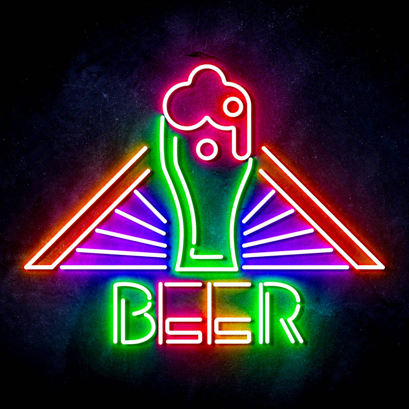 Beer Glass Led Sign Beer Ultra-Bright LED Sign with Remote (Neon-Style, LED Technology ...