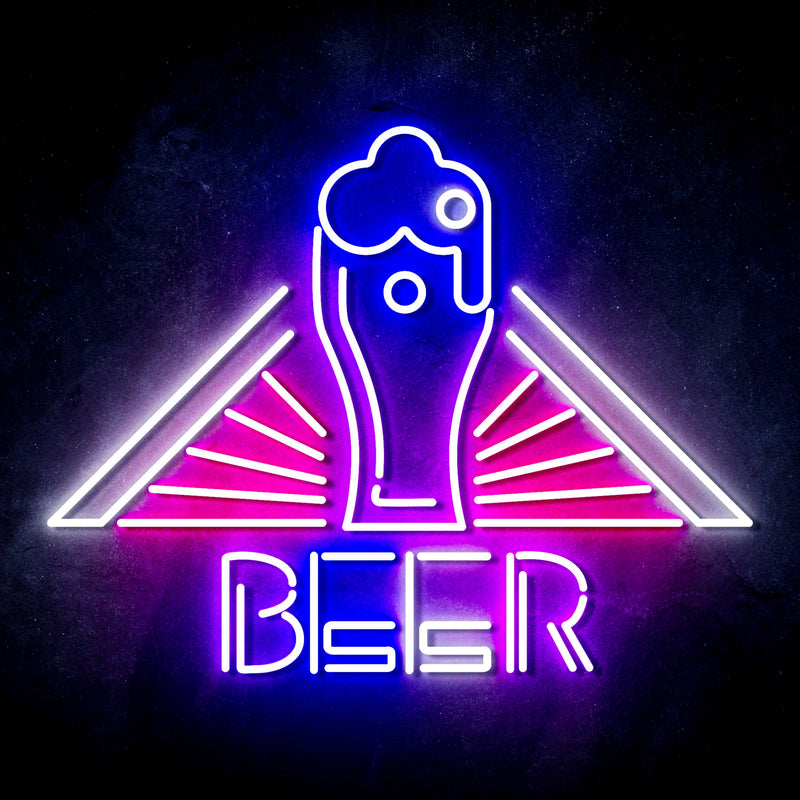 Beer Glass Led Sign Beer Ultra-Bright LED Sign with Remote (Neon-Style, LED Technology ...