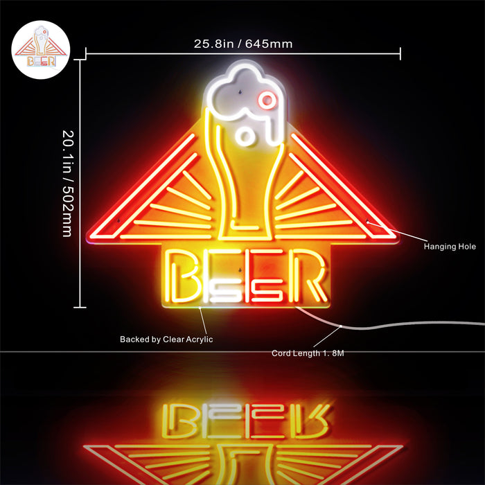 Beer Ultra-Bright LED Sign with Remote (Neon-Style, LED Technology) - Way Up Gifts